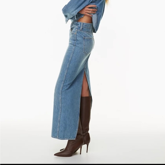 Denim Forum ‘90s pencil maxi denim skirt - Picture 3 of 10